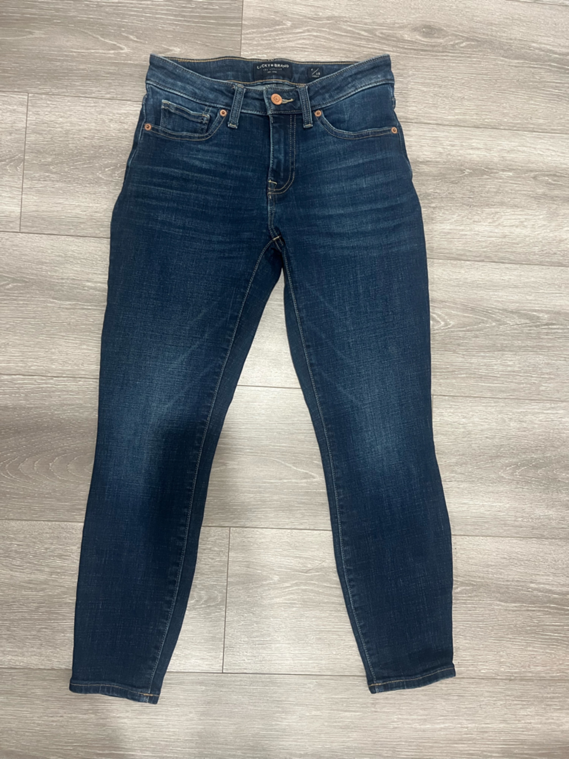 Lucky Brand Womens Skinny Jeans In Dark Indigo Wash